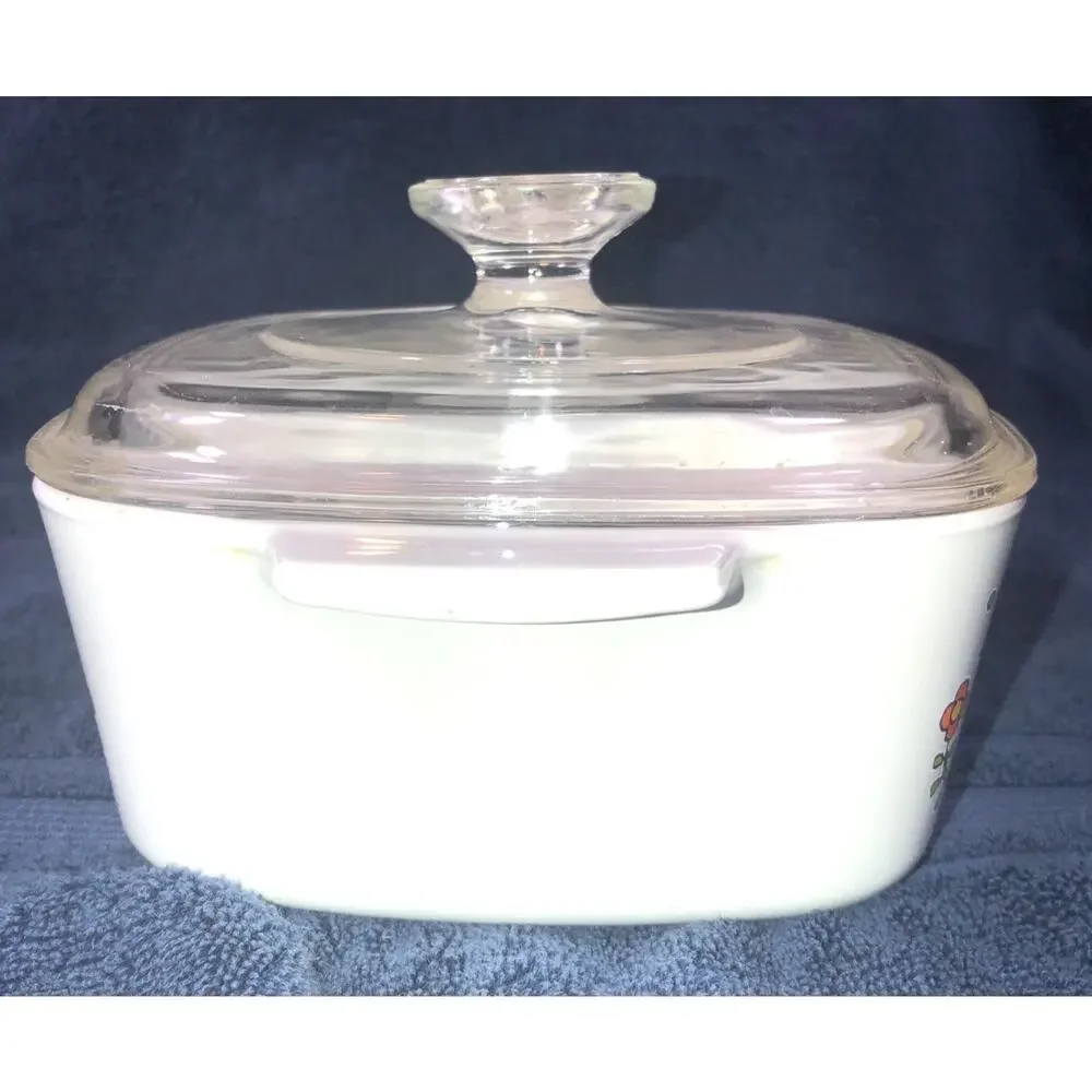 CorningWare 1.5 Quart Square Casserole Dish Lid Blue Birds A-1 1/2- B